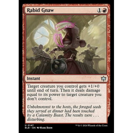 MtG Bloomburrow Uncommon Rabid Gnaw #147