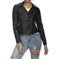 thumbnail image 2 of Women's Genuine Black Lambskin Leather Jacket Motorcycle Slim fit Biker Jacket W228, 2 of 4
