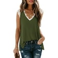 thumbnail image 1 of XIEERDUO - Camiseta sin mangas de encaje con cuello en V para mujer, informal, sin mangas, con abertura lateral Zhivalor HMYH045-16, 1 of 5