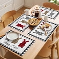 thumbnail image 5 of Happy Easter Placemats Set of 8 Red Black Buffalo Plaid Leopard Print Rabbit Place Mats Indoor Wipeable Table Mats Washable Dining Table Placemats for Kitchen Holiday Party Home Decor 13x19 Inch, 5 of 9