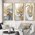 thumbnail image 1 of Designart "Spiraling Amidst Opulent Fractals In Gold And White V" Fractals Framed Wall Art Set Of 3 - Gold Transitional Frame Gallery Set For Office Decor, 1 of 6