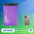 thumbnail image 2 of Purple Poly Mailers, Waterproof Shipping Bags, 50 Count, 14.5 x 19 in, 2 of 7