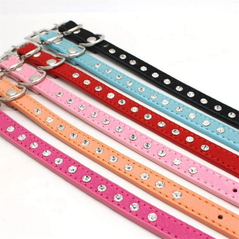 Pink Rhinestone Dog Collars for Small Dogs, Pretty Bling Diamond