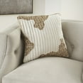thumbnail image 4 of Mina Victory Sofia Beaded Pleated Velve 18" x 18" Ivory Gold Throw Pillow, 4 of 6