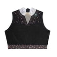 thumbnail image 5 of Doomiva Kids Girls Sparkly Rhinestone Halter Sleeveless Jazz Modern Ballet Dance Crop Tank Tops Performance Vest Shirt Black 6, 5 of 7