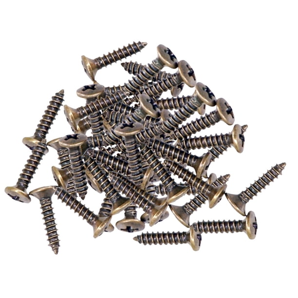 Paquete de 50 tornillos de montaje de para accesorios de guitarra eléctrica ST / SQ DIY Bronce 2.5x12mm perfke Tornillos de montaje del golpeador