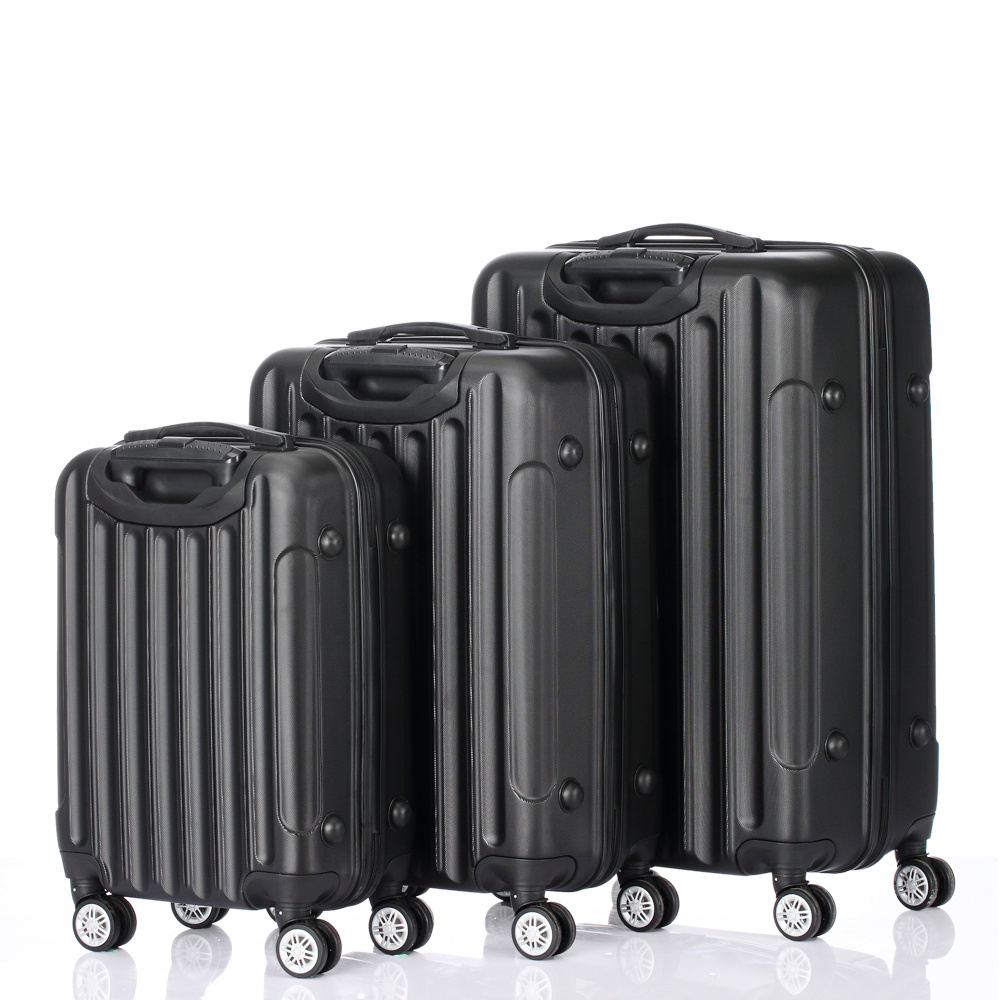 Tcbosik 3-Piece Set ABS Luggage Sets, Large Capacity Carry-on Luggage, Expandable Checked Suitcase Set for Travel Business, 20"/24"/28", Black