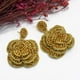 thumbnail image 2 of de flores rosas exageradas perlas exquisitos joyas doradas dorado Yuyangstore Dangle Earrings for Women Girl, 2 of 7