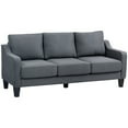 thumbnail image 1 of HOMCOM Canapé 3 Places, Sofa en Tissu de Lin avec Ressorts Ensachés, Gris Anthracite, 1 of 10