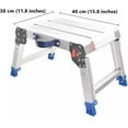 thumbnail image 3 of Folding Step Stool  Height-Adjustable Step Stool  Multi-Use Foldable Step Ladder for Kitchen  Closet  Garage  Garden  Portable Aluminum Foot Stool (Silver), 3 of 6