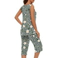 thumbnail image 2 of Pajamas for Women Set Sale Womens Sleeveless Tank Pajama Set Floral Print Outfits for Women 2 Piece Summer Sets, 2 of 5