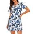 thumbnail image 1 of Fotbe Beautiful Butterflies Bata de Dormir para Mujer con Estampado, Camisón de Algodón de Manga Corta, Ropa de Dormir Casual, 1 of 6