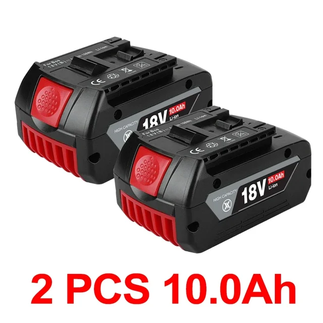 NEW 18V 10Ah 2pack Rechargeable Li-Ion Battery for Bosch 18V Power Tool Backup Portable Replacement BAT609 Indicator Light
