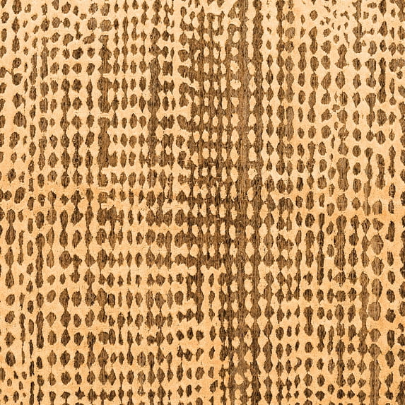 Ahgly Company Indoor Square Solid Orange Modern Area Rugs, 6' Square