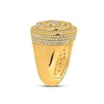 thumbnail image 3 of 10kt Yellow Gold Mens Round Diamond Magen David Star Circle Ring 2 Cttw, 3 of 4