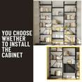 thumbnail image 5 of 70"W x 78"H 6 Tiers Etagere Bookcase with Storage Cabinet, 3-Column Bookshelf with 16 Open Shelves for Living Room Bedroom Home Office Black, 5 of 7