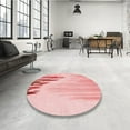 thumbnail image 4 of Ahgly Company Machine Washable Indoor Round Transitional Pink Area Rugs, 6' Round, 4 of 7
