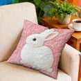 thumbnail image 6 of Uuiauoio Easter Pillow Covers 18x18 Cute Bunny Rabbit Easter Themed Print Decorative Outdoor Throw Pillows Spring Decorations Holiday Cushion Covers Rustic Decor for Couch Sofa Bed, 6 of 6