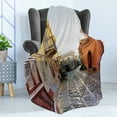 thumbnail image 4 of Sicily Soft Flannel Fleece Throw Blanket, Narrow Street in Erice Italy Historic Outdoor Photo Travel Europe Vacation, Cozy Plush for Indoor and Outdoor Use, 50" x 70", Multicolor, by Ambesonne, 4 of 5