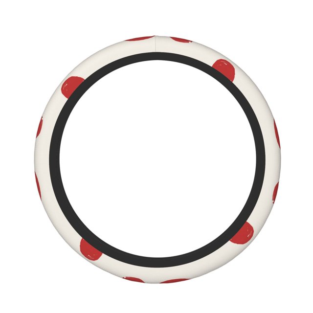 Fotbe Abstract Red Polka Dot Funda para Volante Universal de 15 pulgadas, Accesorios para Auto para Hombre y Mujer, Protector de Volante Cómodo para SUV y Sedán