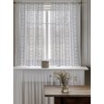 thumbnail image 4 of Modern Minimalist Curtains 45 Inch Length, Sheer Curtains for Bedroom Living Room Window Rustic Botanical Stripes Boho Gray Rod Pocket Voile Drapes Kitchen Curtains Small Half Window 42"x45" 2 Panels, 4 of 7