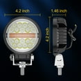 thumbnail image 5 of From China Litampo 4 inch Round Off Road Lights Pods Aluminum with Strobe Amber 80W 12000LM DRL Spot Off Road Work Light Bar with 2 Leads Wiring Harness Kit for Jeep SUV Truck Hunters 2 Pack, 5 of 7