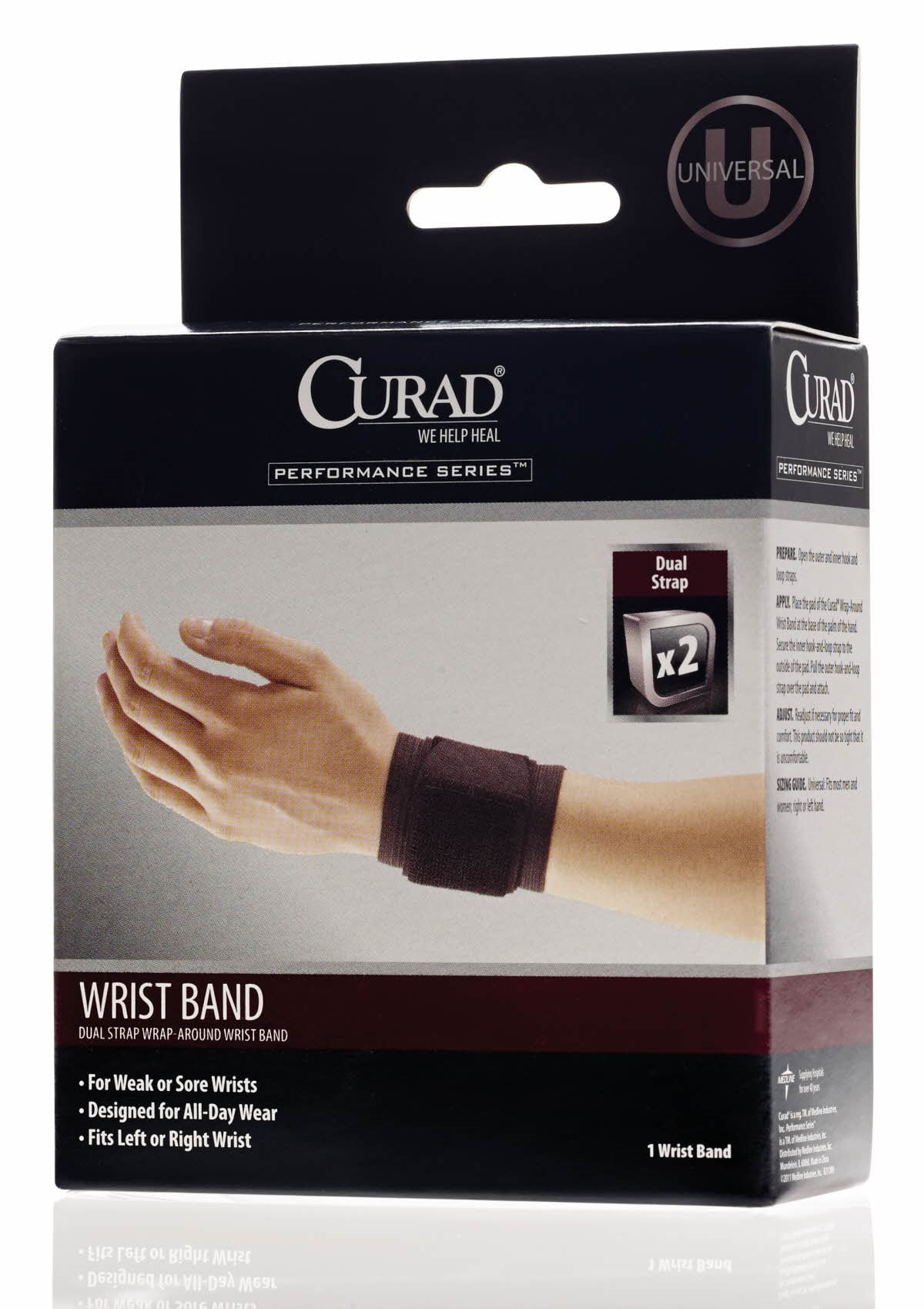 CURAD Adjustable Wrist Support Wrap, for Tendonitis, Carpal Tunnel and