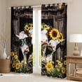 thumbnail image 2 of Castle Fairy Kawaii Cow Black Out Curtains for Children Teens Adults,Farmhouse Cottage Animal Curtains Pack of 2 (42x63 Each),Chic Floral Flowers Sunflowers Bedroom Curtains,Lightweight Room Decor, 2 of 6