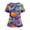 Dark Purple, variant on Halloween Scrub Tops for Women, V Neck Short Sleeve Double Pocket Side Slit Printed, Casual Nurse Uniform for Work,Black M