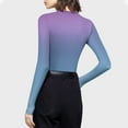 thumbnail image 2 of Luxalzxs Women's Fashion Casual Long Sleeve Gradient Color Round Neck T-Shirt Basic Y2K Tight Slim Fit Workout Yoga Shirt, 2 of 5