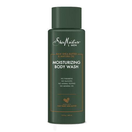 SheaMoisture Men Body Wash Cleanser to Clean and Hydrate Skin Raw Shea Butter & Mafura Oil Moisturizing 15 fl oz
