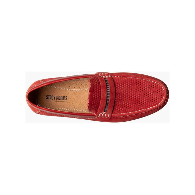 Stacy Adams Corby Saddle Slip On Walking Shoes Red 25513-600  display picture 2