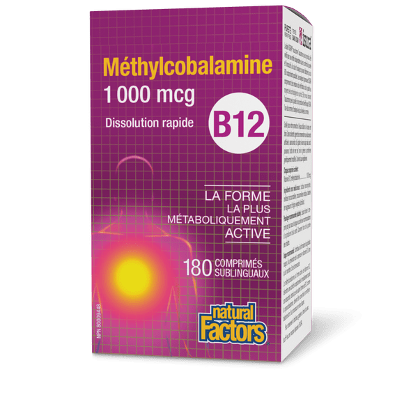 Natural Factors Vitamin B12 Methylcobalamin 1000 mcg 180 Sublingual Tablets