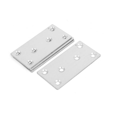 Unique Bargains79mmx40mmx1.5mm Stainless Steel Rectangle Shaped Flat Repair Plates 4pcs