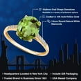 thumbnail image 3 of Gem Stone King 10K Yellow Gold Green Peridot and White Diamond Engagement Ring for Women | 2.92 Cttw | Oval 10X8MM | Gemstone August Birthstone | Size 9, 3 of 7