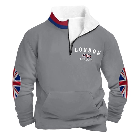 Chandail à Col Montant Style Britannique Demi-Fermeture à Glissière pour Usage Quotidien Décontracté - Chandail en Molleton Doublé Confortable pour Hommes avec Manches Longues et Confort Chaud