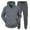 Solid, variant on Men's Autumn Winter 2-Piece Solid Color Zipper Sweater and Sweatpants Tracksuit Set – Long Sleeve Hoodie & Jogging Pants for Leisure, Sports, Workout, Athletic Activities