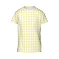 thumbnail image 4 of Wukai Lemon Yellow Checkboard Youth Unisex Short Sleeve T-Shirt for Boys, Girls, Teens, and Kids-Medium, 4 of 7