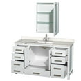 thumbnail image 2 of Wyndham Collection WCS141460SWHCQUNSMED 60 in. Single Bathroom Vanity in White, Calacatta Quartz Countertop, Undermount Square Sink - Medicine Cabinet, 2 of 2