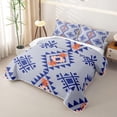 thumbnail image 3 of Castle Fairy Boho Hippie Geometric Twin Quilt Set 2 Pieces,Abstract Tribal Aztec Twin Coverlet Set,Navy Pink Lavender,1 Bedspread and 1 Pillowcase, 3 of 7