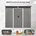 thumbnail image 2 of CarButler 8x6ft Metal Outdoor Storage Shed with Transparent Plate and Lockable Sliding Doors for Garden Backyard Patio Lawn Gray, 2 of 7