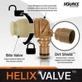 thumbnail image 3 of SOURCE Outdoor Helix Valve Kit - High-Flow Helix Bite Valve For Full Flow with Just a Soft Bite - Easy connection via QMT Quick Connect Mechanism - Dirt Shield Protects from Dust and Pollution, Coyote, 3 of 5