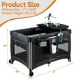 thumbnail image 3 of Pamo Babe 4 in 1 Baby Playard, Foldable Portable Crib with Bassinet & Changing Table and Toy Bar(Black), 3 of 7