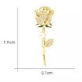 thumbnail image 4 of GKNET Metal Full Diamond Pearl Rose Brooch Cute Large Corsage-Gold, 4 of 7