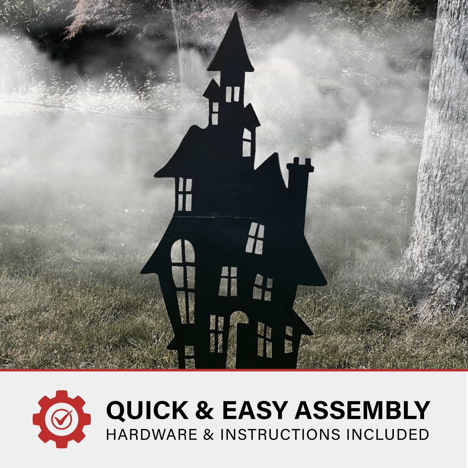 Haunted Hill Farm Haunted House Iron Halloween Silhouette