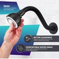 thumbnail image 5 of S Shaped Shower Arm with Flange 8 Inch Stainless Steel with 1/2 Inch Threaded Connector, Matte Black Finish, 5 of 8
