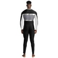 thumbnail image 3 of TiaoBug Racer Driver Cosplay Bodysuit for Mens Long Sleeve Plaid Jumpsuit Cheerleading Uniform Black L, 3 of 4