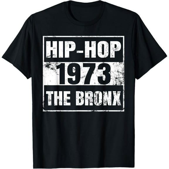 HIP-HOP 50 YEARS OLD SINCE 1973 THE BRONX NEW YORK CITY T-ShirtMen and women, Black T-shirt, size: Extra large