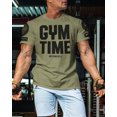 thumbnail image 3 of Gymish Gym Time Motivational Gym Shirt for Men – Funny Workout T-Shirt, Lifting Fitness Tee, Military Green with Sleeve Logo, Small, 3 of 6