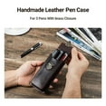 thumbnail image 6 of Genuine Leather Pen Case 3 Slot - Handmade Fountain Pen Storage Box Organizer - Vintage Rustic Style Gift for Writers, 6 of 8